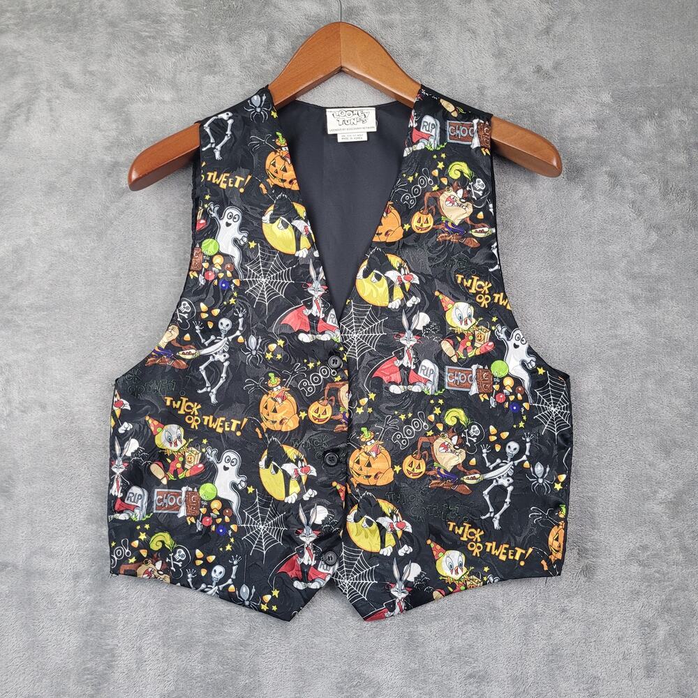 Vintage 1994 Looney Tunes Halloween Vest Unisex Bugs Tweety Taz Warner Bros
